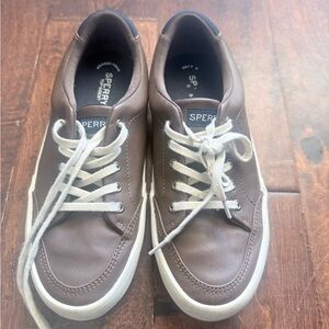Sperry Boys Brown Leather Sneakers